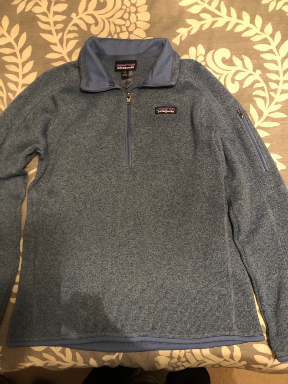 Patagonia Heathered Dark Blue Quarter-Zip Pullover